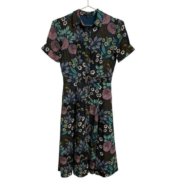 J. Crew X Abigail Borg Prairie Short Sleeve Floral Button-Down Dress Size 00 - Picture 1 of 8